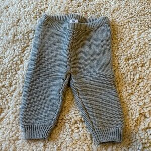 Cozy Gray Knit Baby Pants